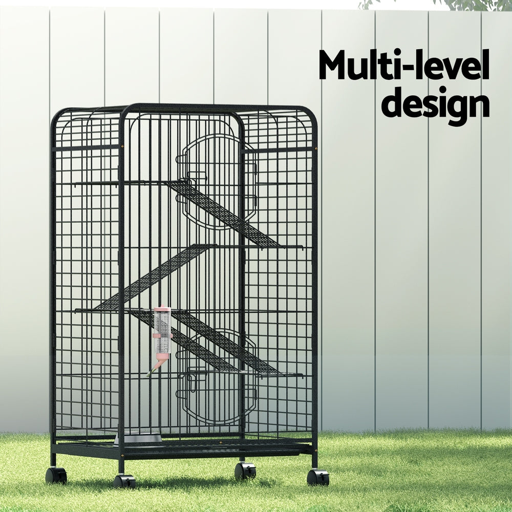 Small Animal Habitats & Cages: i.Pet Rabbit Cage Indoor Hutch Guinea Pig Bird Ferret Cat Hamster 110cm 4 Level