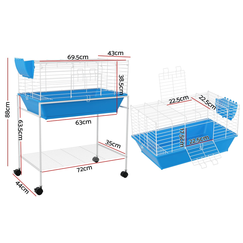 Small Animal Habitats & Cages: i.Pet Rabbit Cage 88cm Indoor Guinea Pig