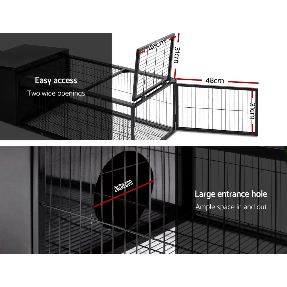 Small Animal Habitats & Cages: i.Pet Rabbit Cage 122x52cm Hutch Enclosure Carrier Metal