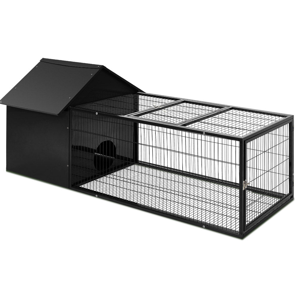 Small Animal Habitats & Cages: i.Pet Rabbit Cage Hutch 162x60cm Enclosure Metal