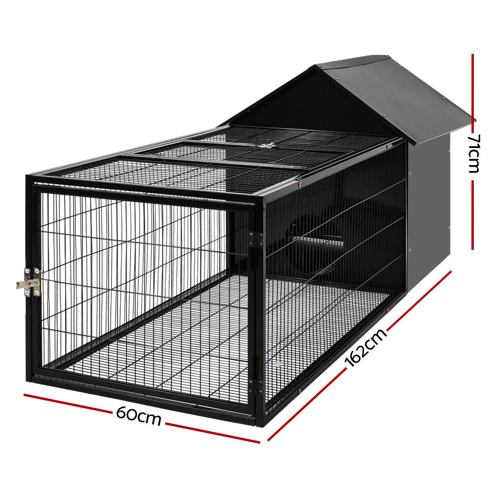 Small Animal Habitats & Cages: i.Pet Rabbit Cage Hutch 162x60cm Enclosure Metal