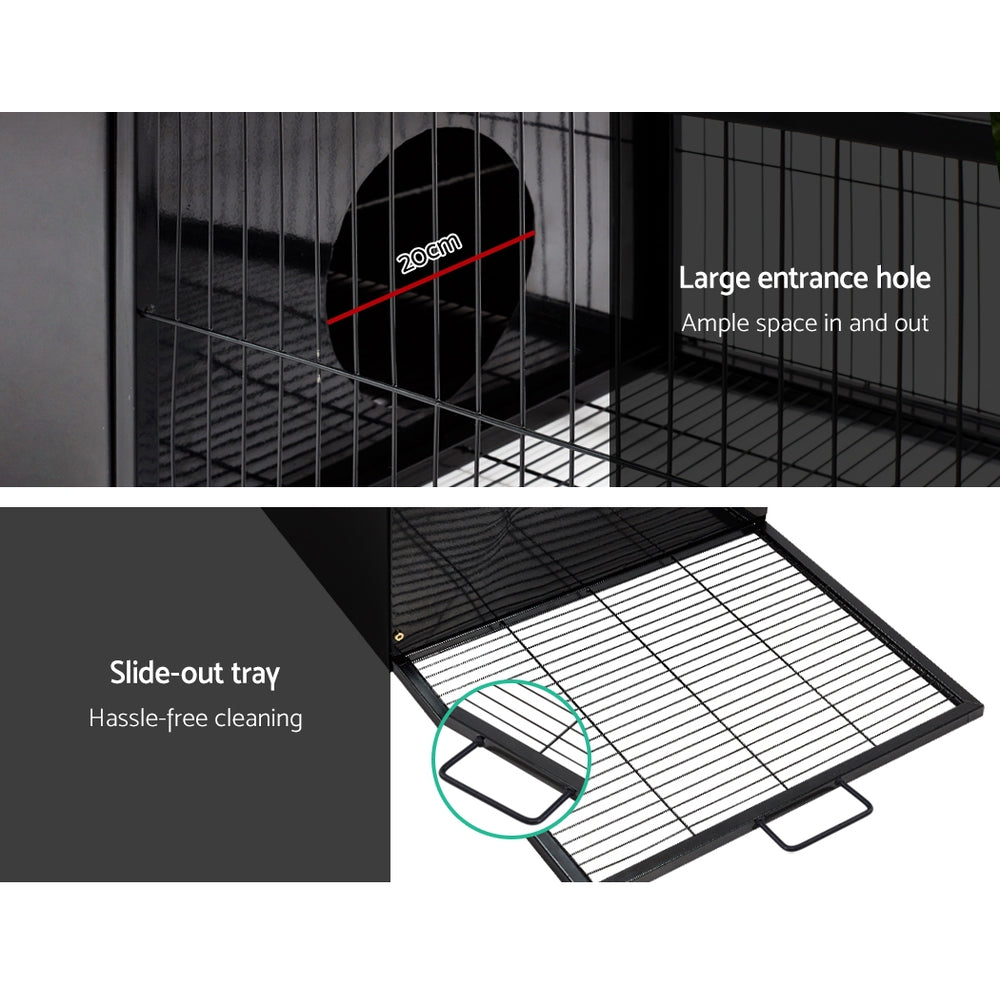 Small Animal Habitats & Cages: i.Pet Rabbit Cage Hutch 162x60cm Enclosure Metal