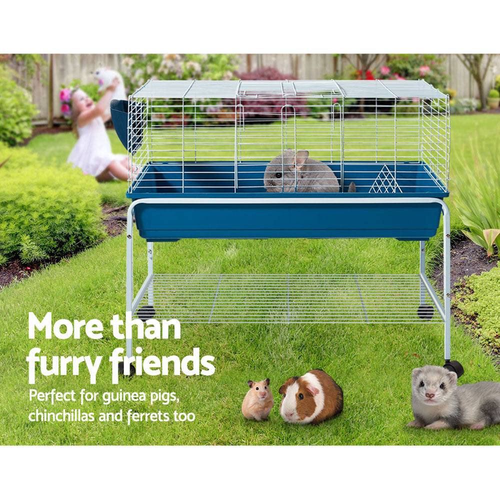 Small Animal Habitats & Cages: i.Pet Rabbit Cage Hutch 106cm Indoor Enclosure Carrier