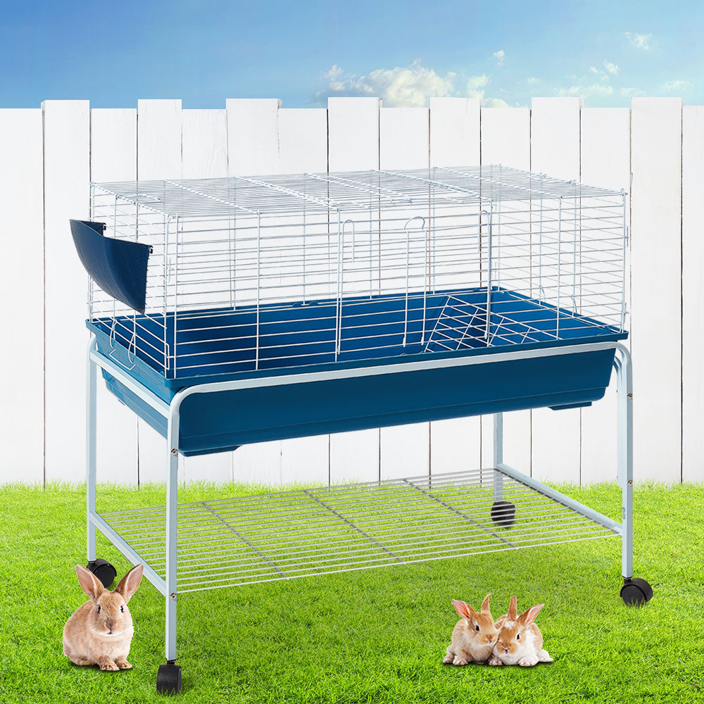 Small Animal Habitats & Cages: i.Pet Rabbit Cage Hutch 106cm Indoor Enclosure Carrier