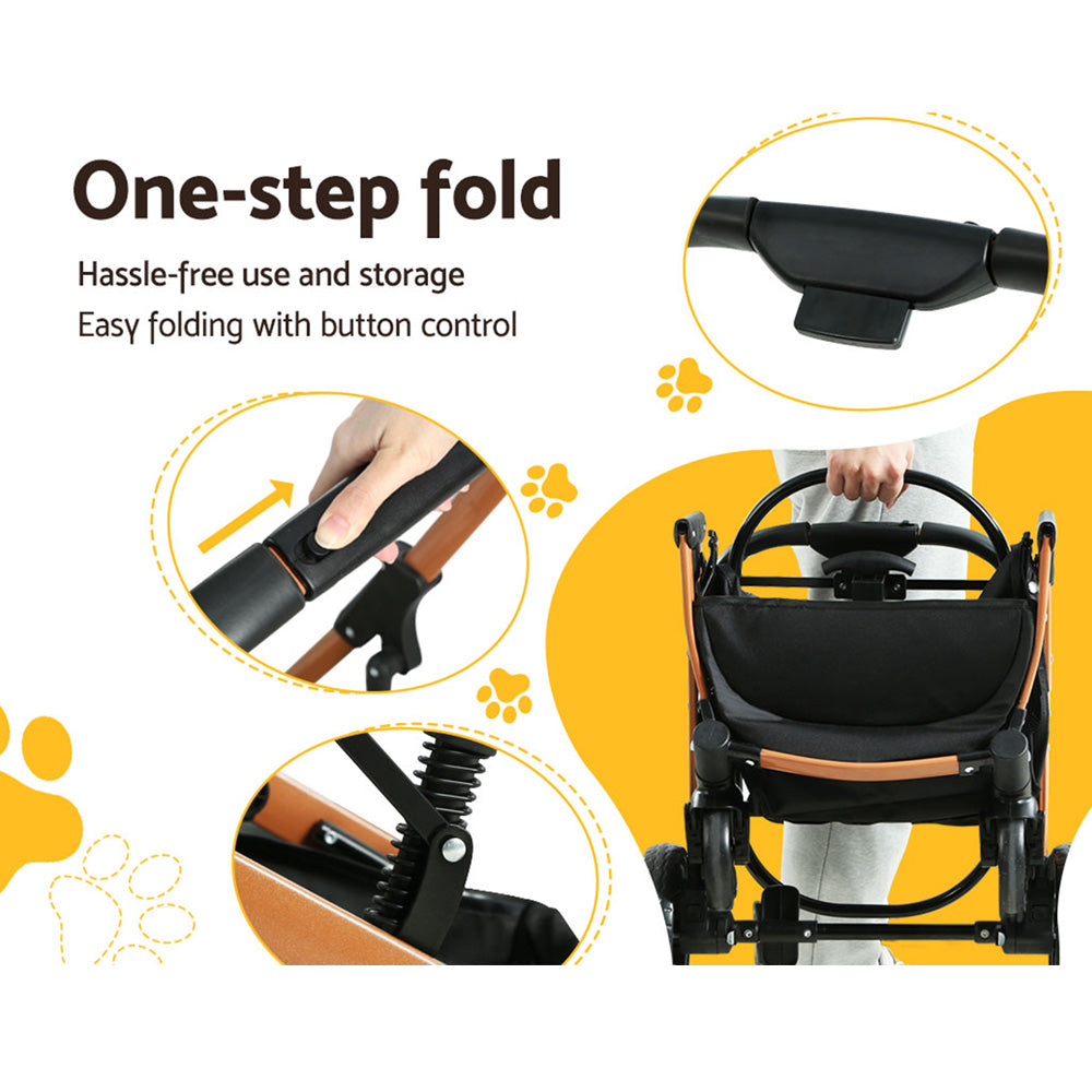 Cat Carriers & Crates: i.Pet Pet Stroller Dog Pram Large Cat Carrier Travel Foldable 4 Wheels Pushchair Double
