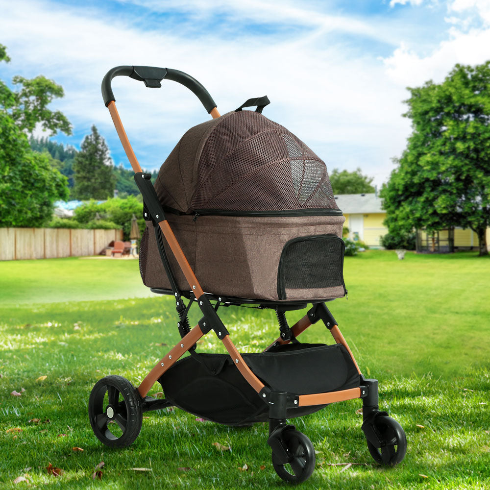 Cat Carriers & Crates: i.Pet Pet Stroller Dog Pram Large Cat Carrier Travel Foldable 4 Wheels Pushchair Double