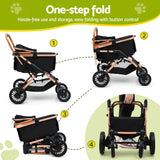i.Pet Pet Dog Stroller Pram Large Cat Carrier Travel Pushchair Foldable 4 Wheels