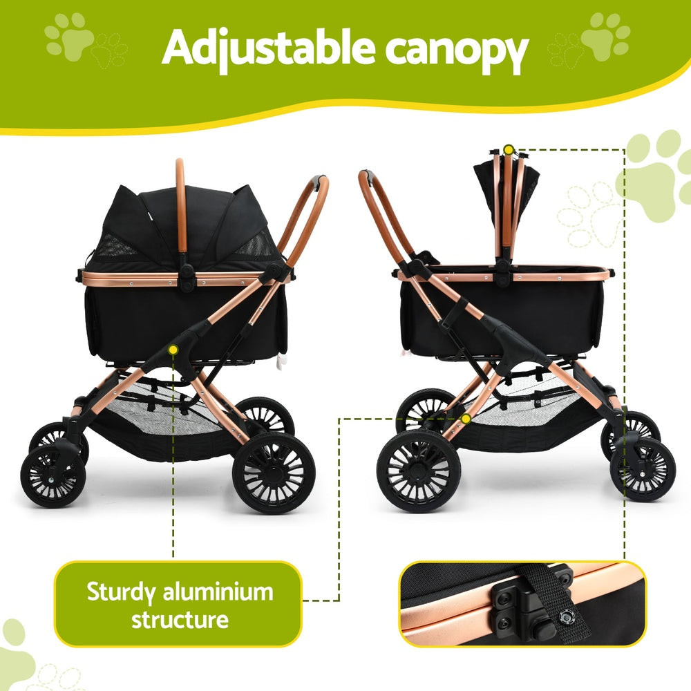 Dog Carriers & Crates: i.Pet Pet Dog Stroller Pram Large Cat Carrier Travel Pushchair Foldable 4 Wheels