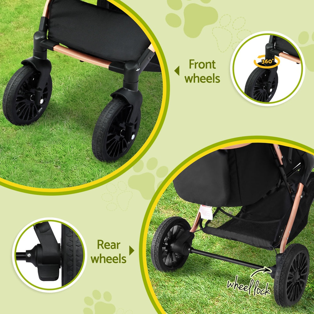 Dog Carriers & Crates: i.Pet Pet Dog Stroller Pram Large Cat Carrier Travel Pushchair Foldable 4 Wheels