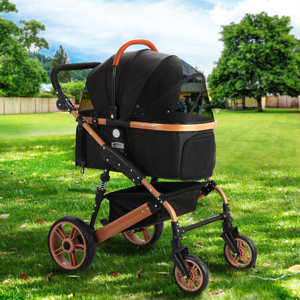Cat Carriers & Crates: i.Pet Pet Stroller Dog Pram Large Cat Carrier Travel Foldable Pushchair 4 Wheels