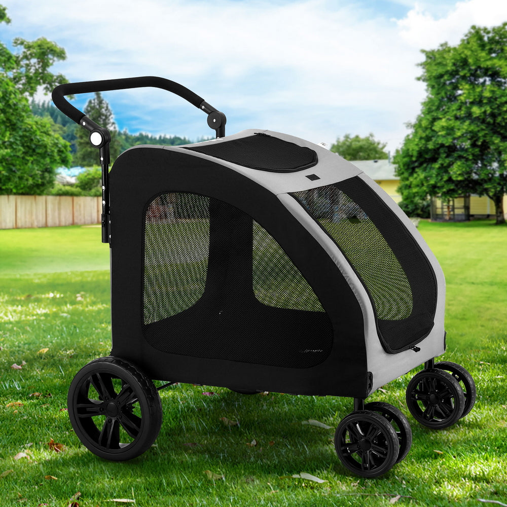 Cat Carriers & Crates: i.Pet Pet Stroller Dog Pram Large Carrier Cat Travel Foldable Strollers 4 Wheels Trolley