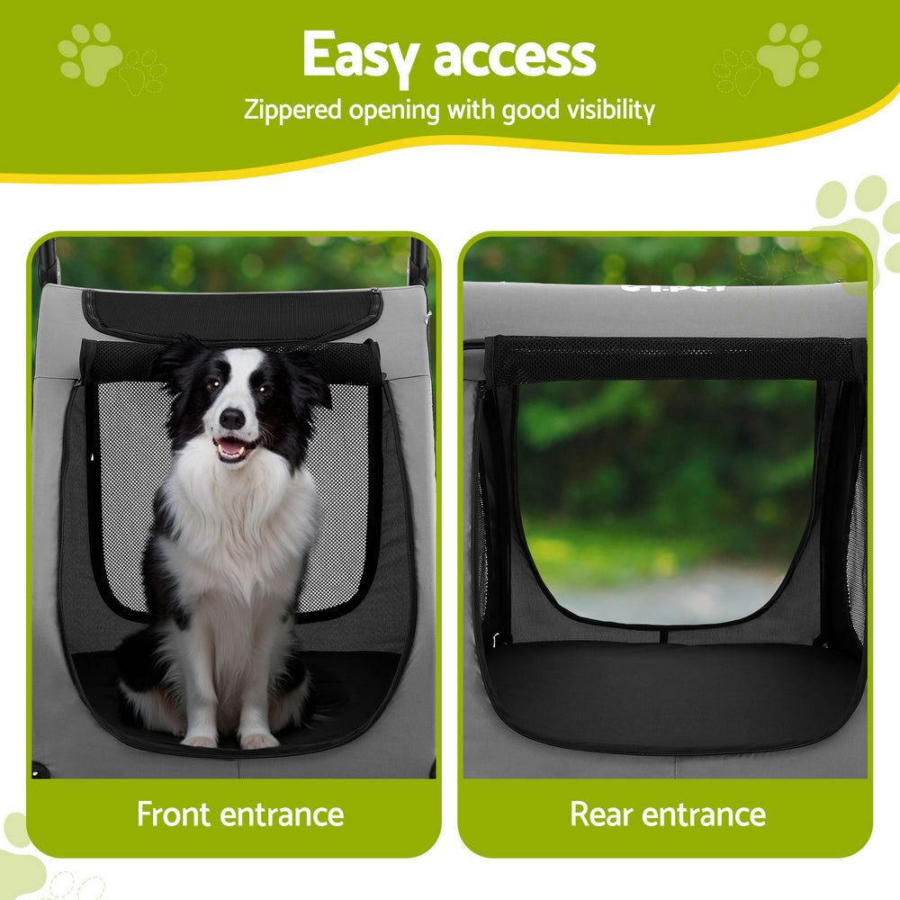 Cat Carriers & Crates: i.Pet Pet Stroller Dog Pram Large Carrier Cat Travel Foldable Strollers 4 Wheels Trolley