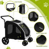i.Pet Pet Stroller Dog Pram Large Carrier Cat Travel Foldable Strollers 4 Wheels Trolley