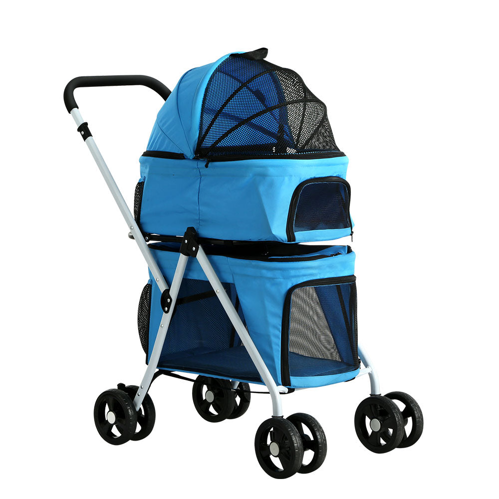 Cat Carriers & Crates: i.Pet Pet Stroller Dog Pram Large Cat Carrier Travel Foldable 4 Wheels Double