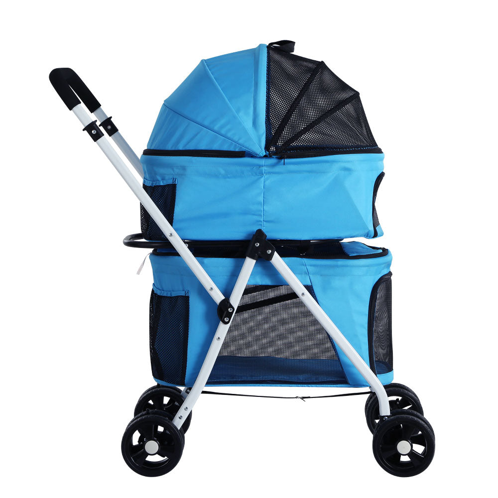 Cat Carriers & Crates: i.Pet Pet Stroller Dog Pram Large Cat Carrier Travel Foldable 4 Wheels Double
