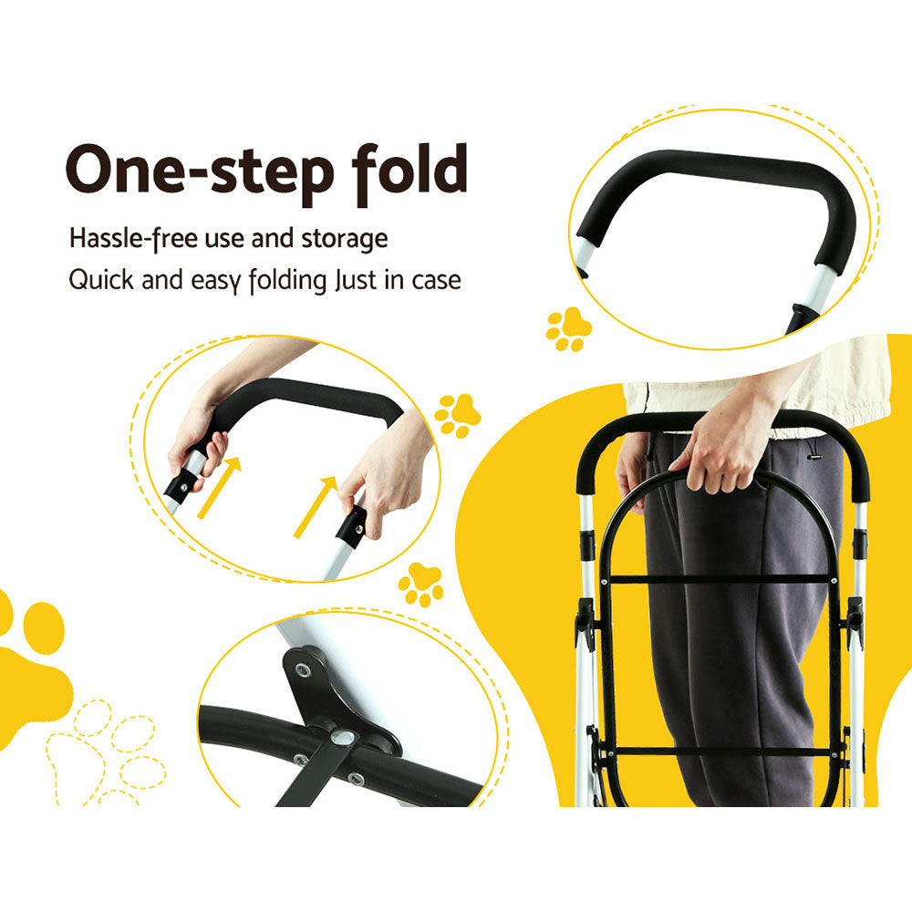 Cat Carriers & Crates: i.Pet Pet Stroller Dog Pram Large Cat Carrier Travel Foldable 4 Wheels Double