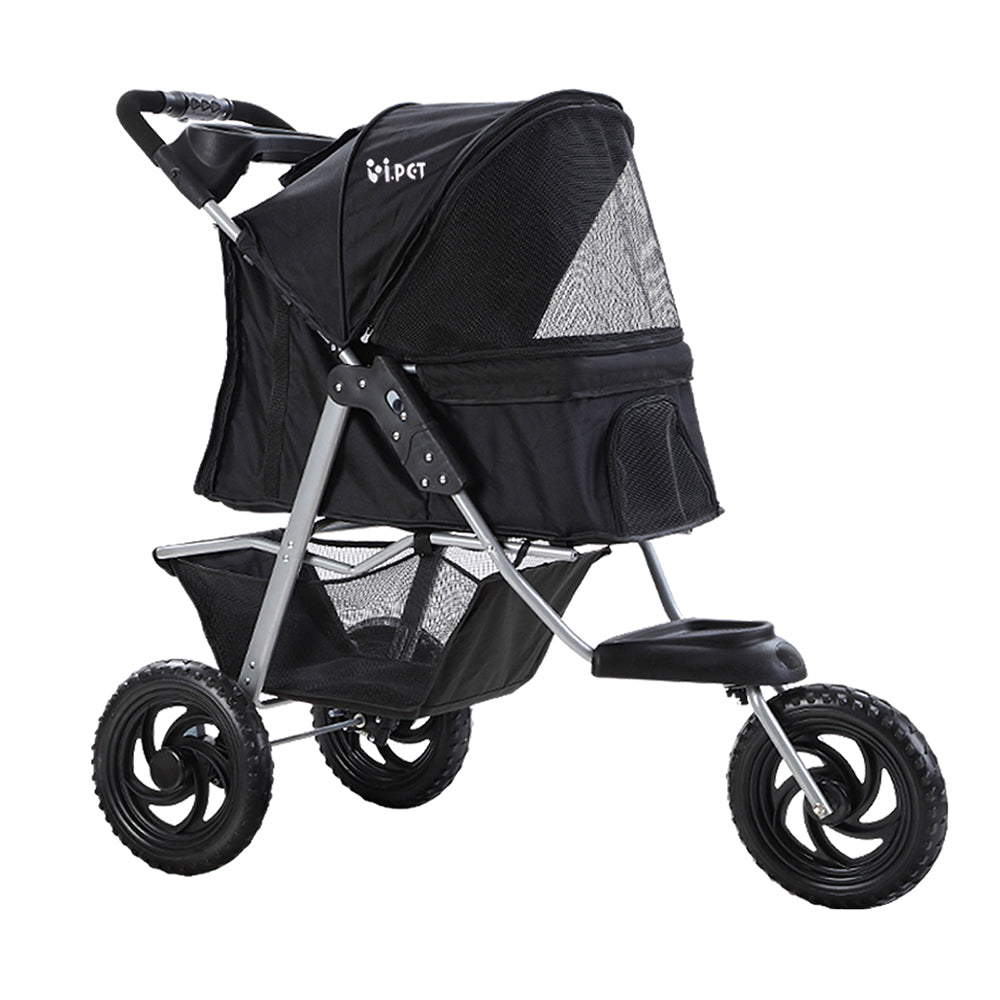 Cat Carriers & Crates: i.Pet Pet Stroller Dog Pram Large Cat Carrier Travel 3 Wheels Foldable Pushchair