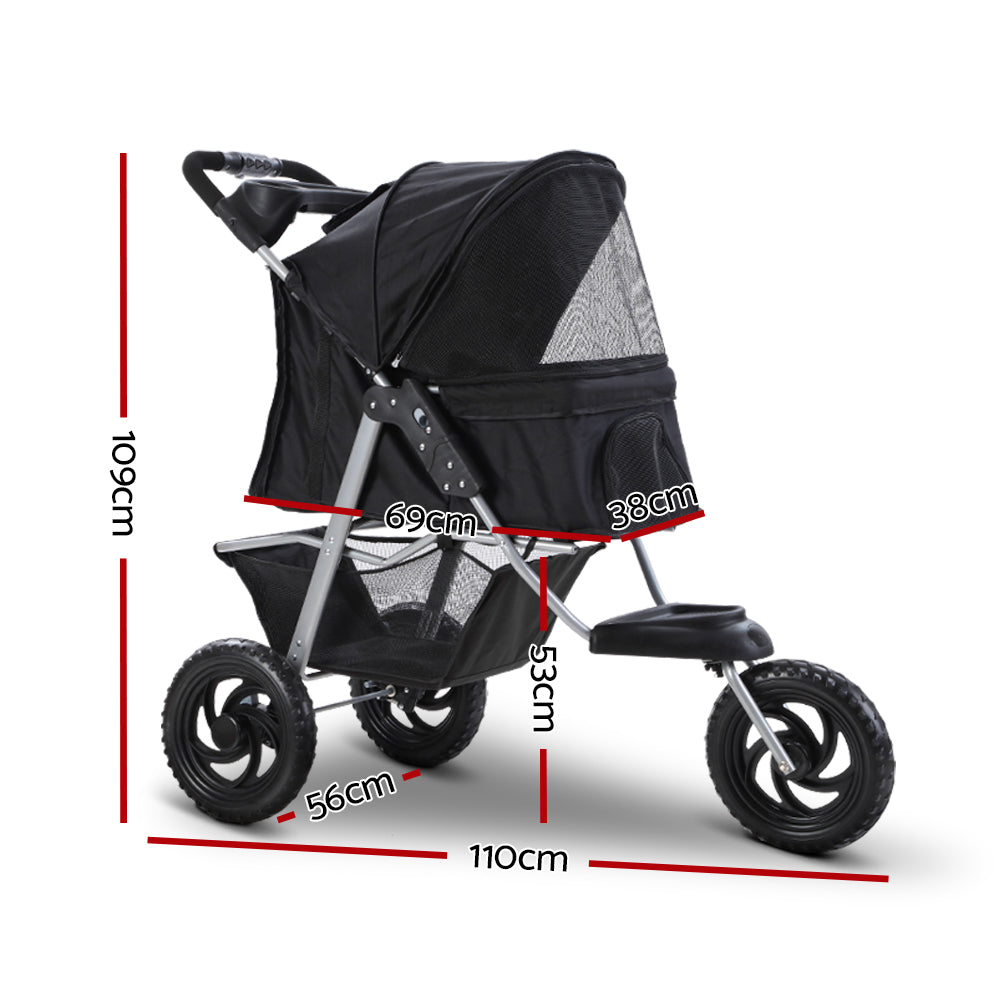 Cat Carriers & Crates: i.Pet Pet Stroller Dog Pram Large Cat Carrier Travel 3 Wheels Foldable Pushchair