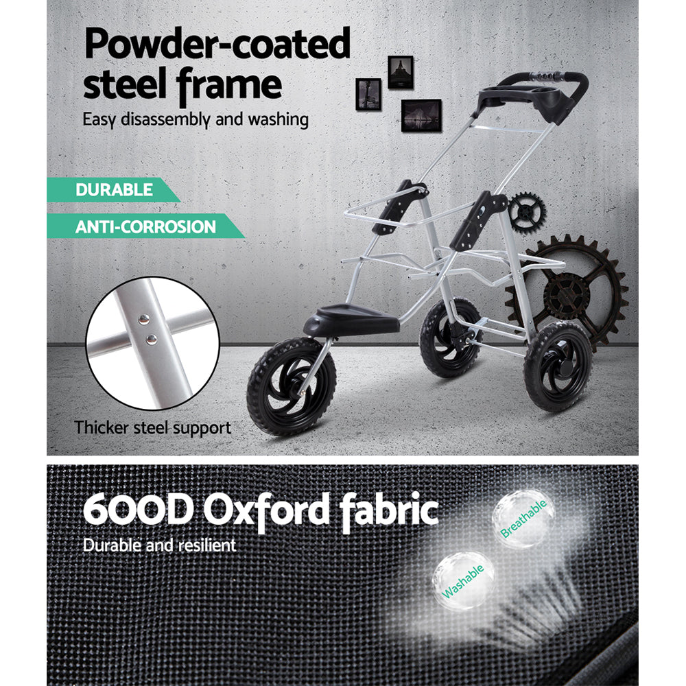 Cat Carriers & Crates: i.Pet Pet Stroller Dog Pram Large Cat Carrier Travel 3 Wheels Foldable Pushchair