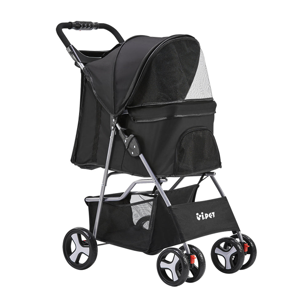 Strollers & Prams: i.Pet 4 Wheel Pet Stroller - Black