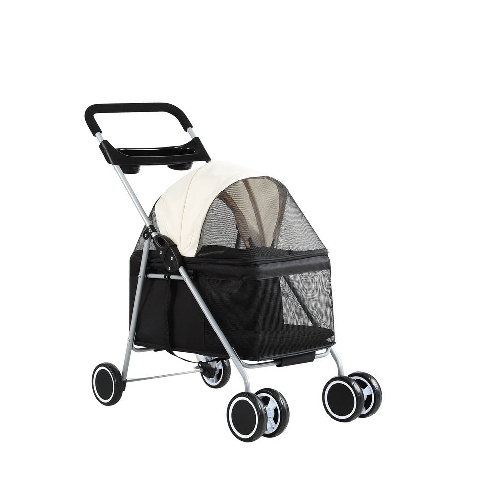 Cat Carriers & Crates: i.Pet Pet Stroller Pram Dog Cat Carrier Cage Large Travel Pushchair Foldable 4 Wheels