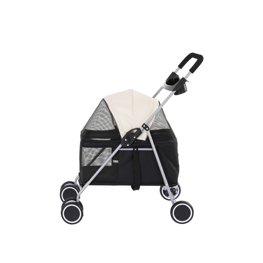 Cat Carriers & Crates: i.Pet Pet Stroller Pram Dog Cat Carrier Cage Large Travel Pushchair Foldable 4 Wheels