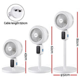 Portable Fans: Devanti Pedestal Fan W/ Remote 3 Speed 12H Timer Height Adjustable Cooling Fan