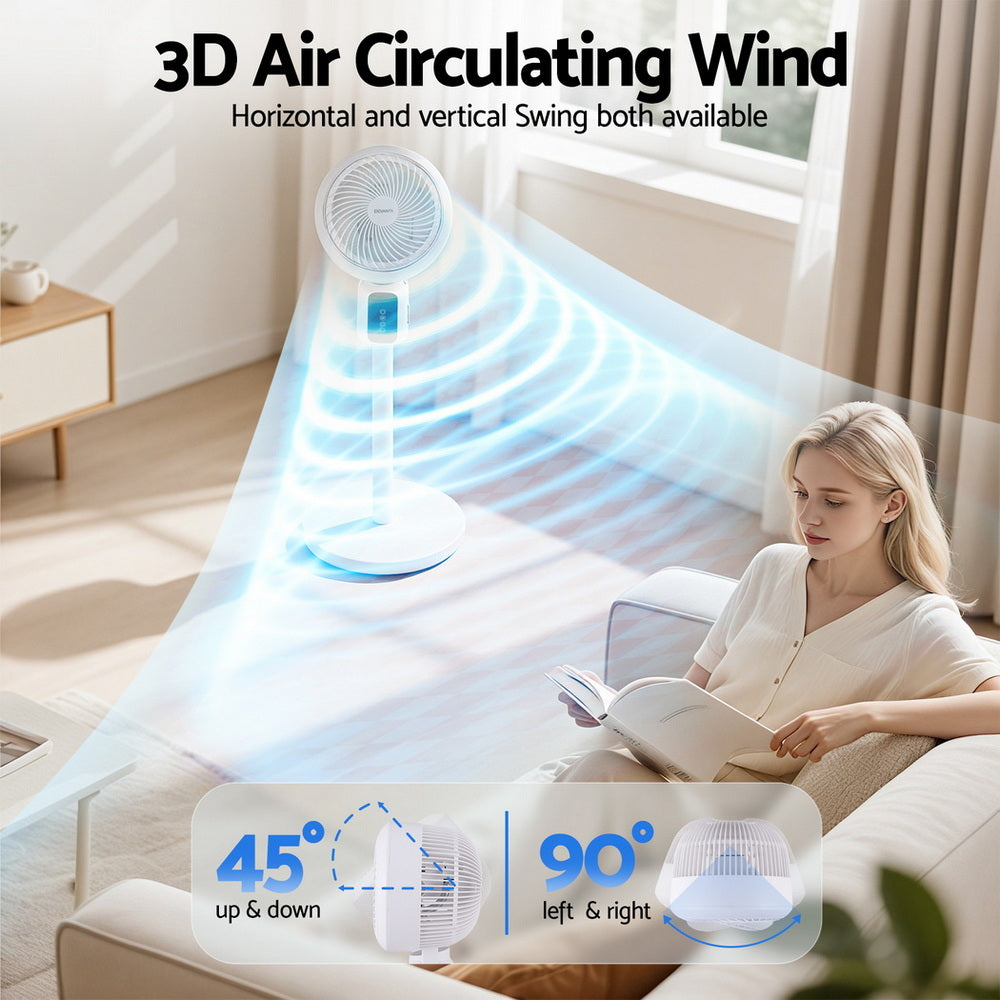 Portable Fans: Devanti Pedestal Fan W/ Remote 3 Speed 12H Timer Height Adjustable Cooling Fan