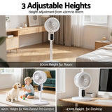 Portable Fans: Devanti Pedestal Fan W/ Remote 3 Speed 12H Timer Height Adjustable Cooling Fan