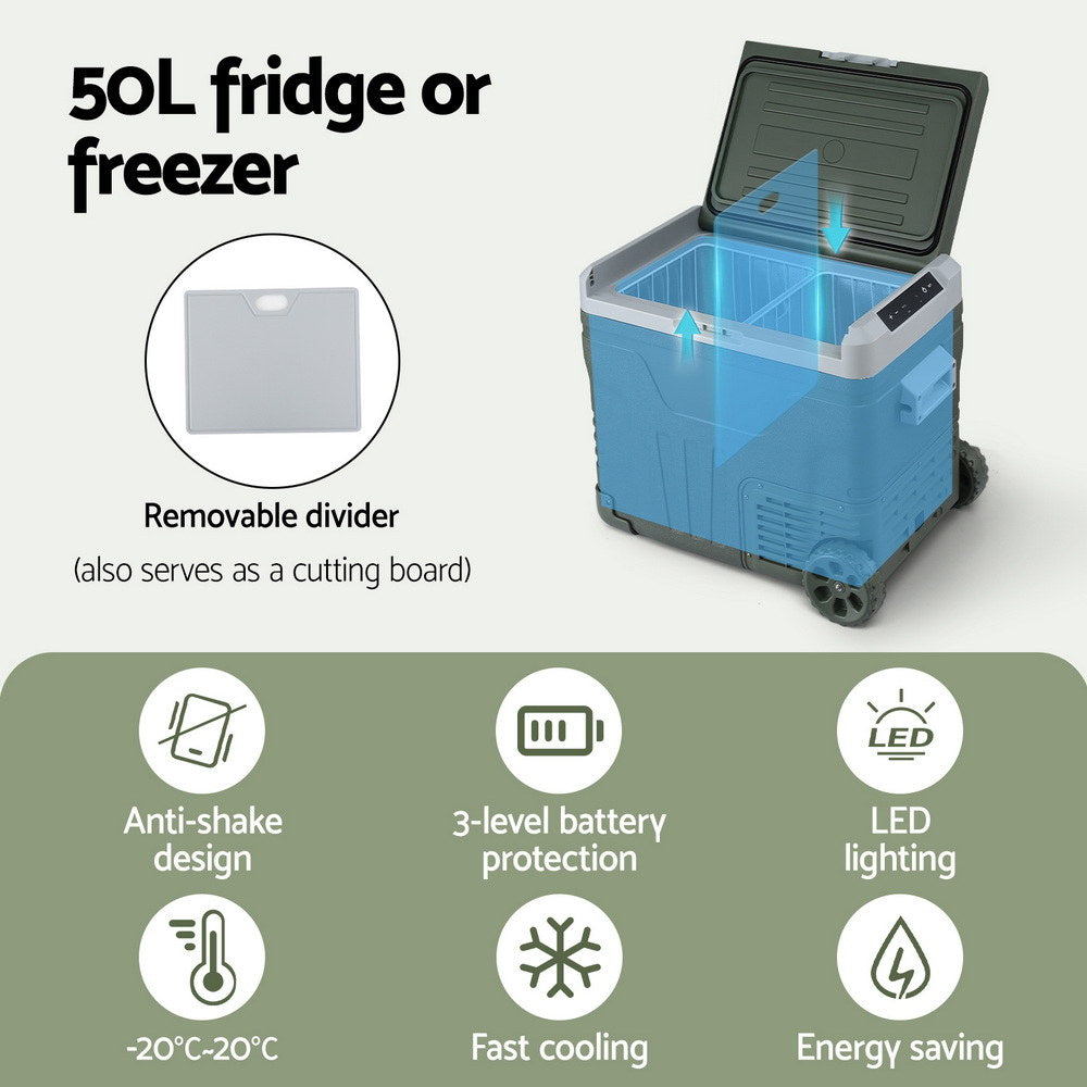 Camping Appliances: Portable Fridge 50L Camping Bar Fridges Freezer 12V/24V/240V