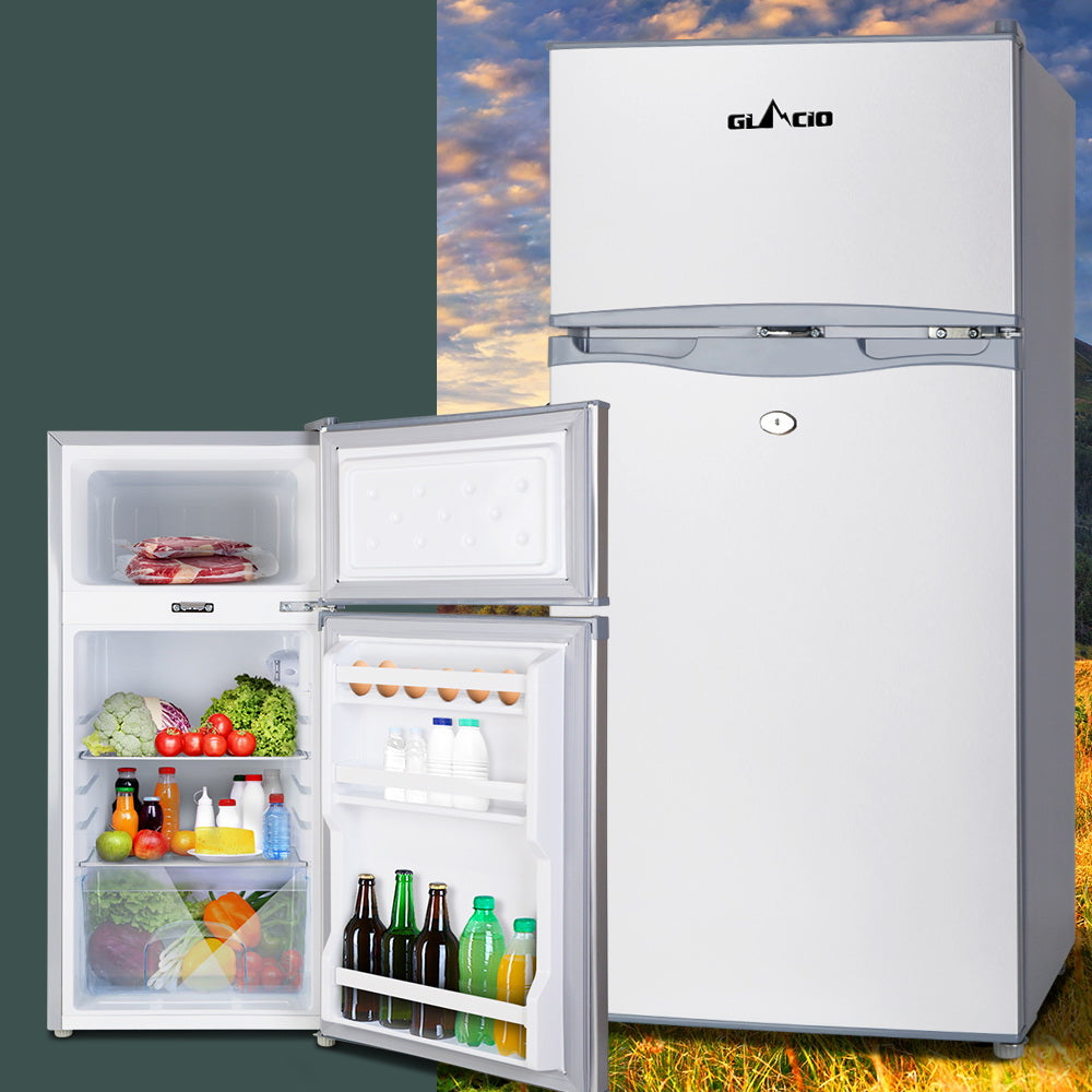 Camping Appliances: Glacio 100L Portable Fridge Freezer Bar Upright 12V/24V/240V Camping Caravan