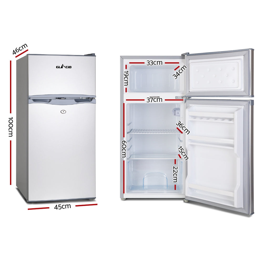 Camping Appliances: Glacio 100L Portable Fridge Freezer Bar Upright 12V/24V/240V Camping Caravan