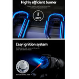 Grillz Portable Gas BBQ Grill 2 Burners with 2 Plates