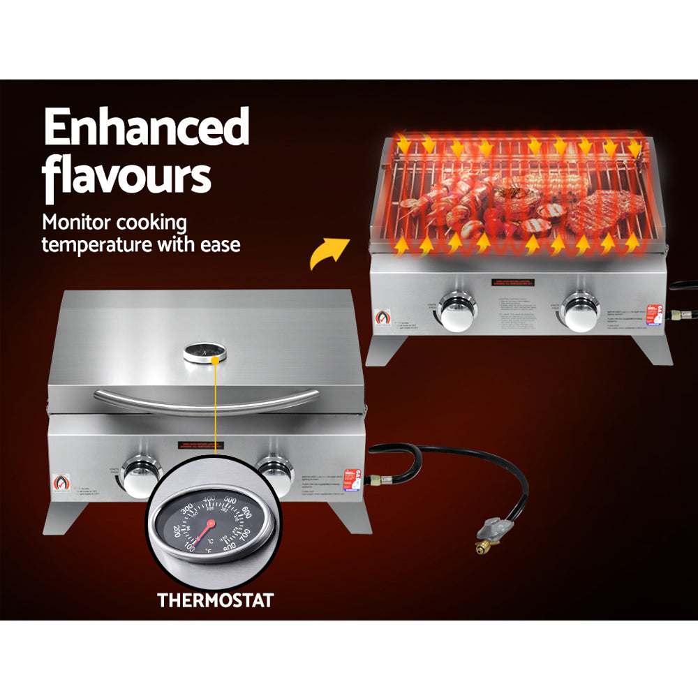 BBQ Tools: Grillz Portable Gas BBQ Grill 2 Burners with 2 Plates