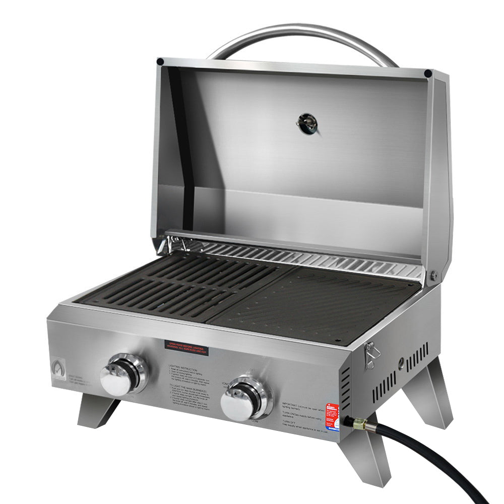BBQ Tools: Grillz Portable Gas BBQ Grill 2 Burners with 2 Plates