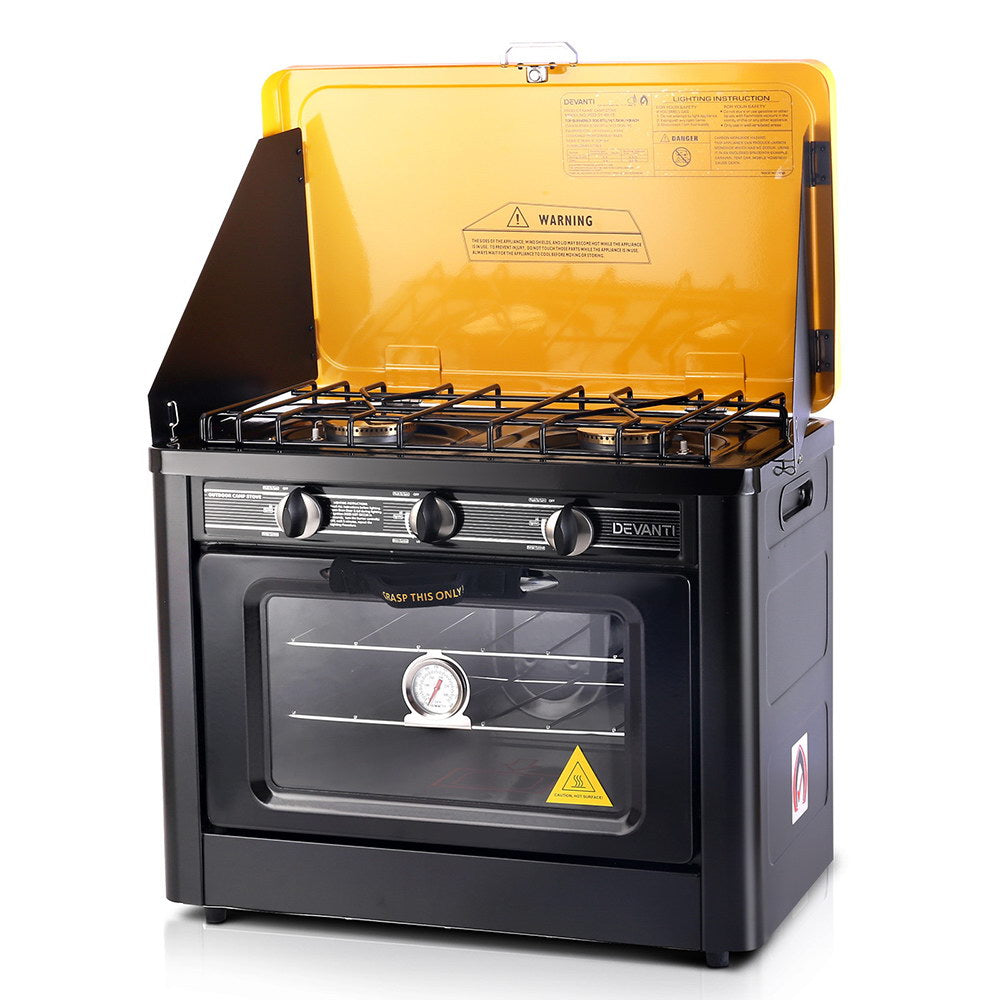 Ovens: Devanti Portable Gas Oven LPG Black