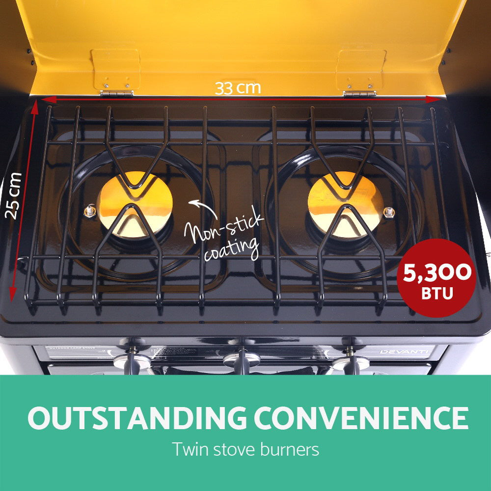 Ovens: Devanti Portable Gas Oven LPG Black
