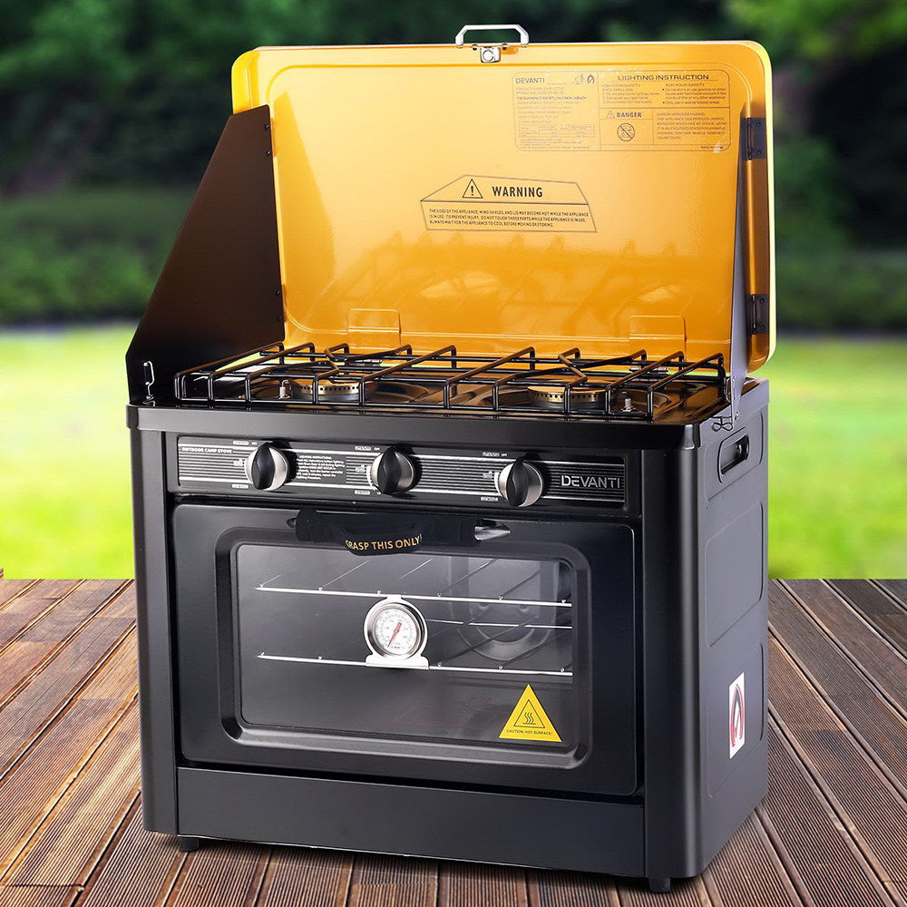 Ovens: Devanti Portable Gas Oven LPG Black