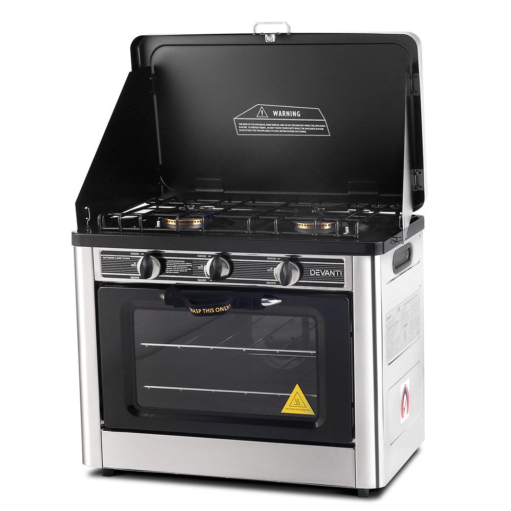 Ovens: Devanti Portable Gas Oven LPG Silver
