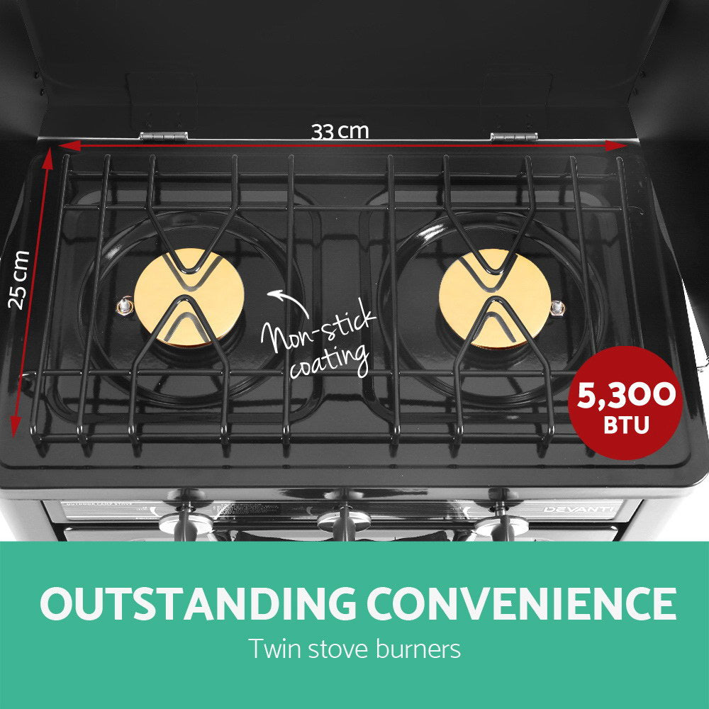 Ovens: Devanti Portable Gas Oven LPG Silver
