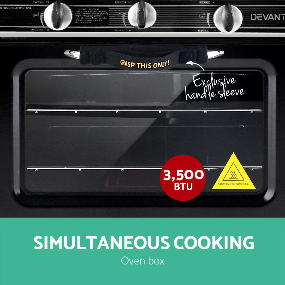 Ovens: Devanti Portable Gas Oven LPG Silver