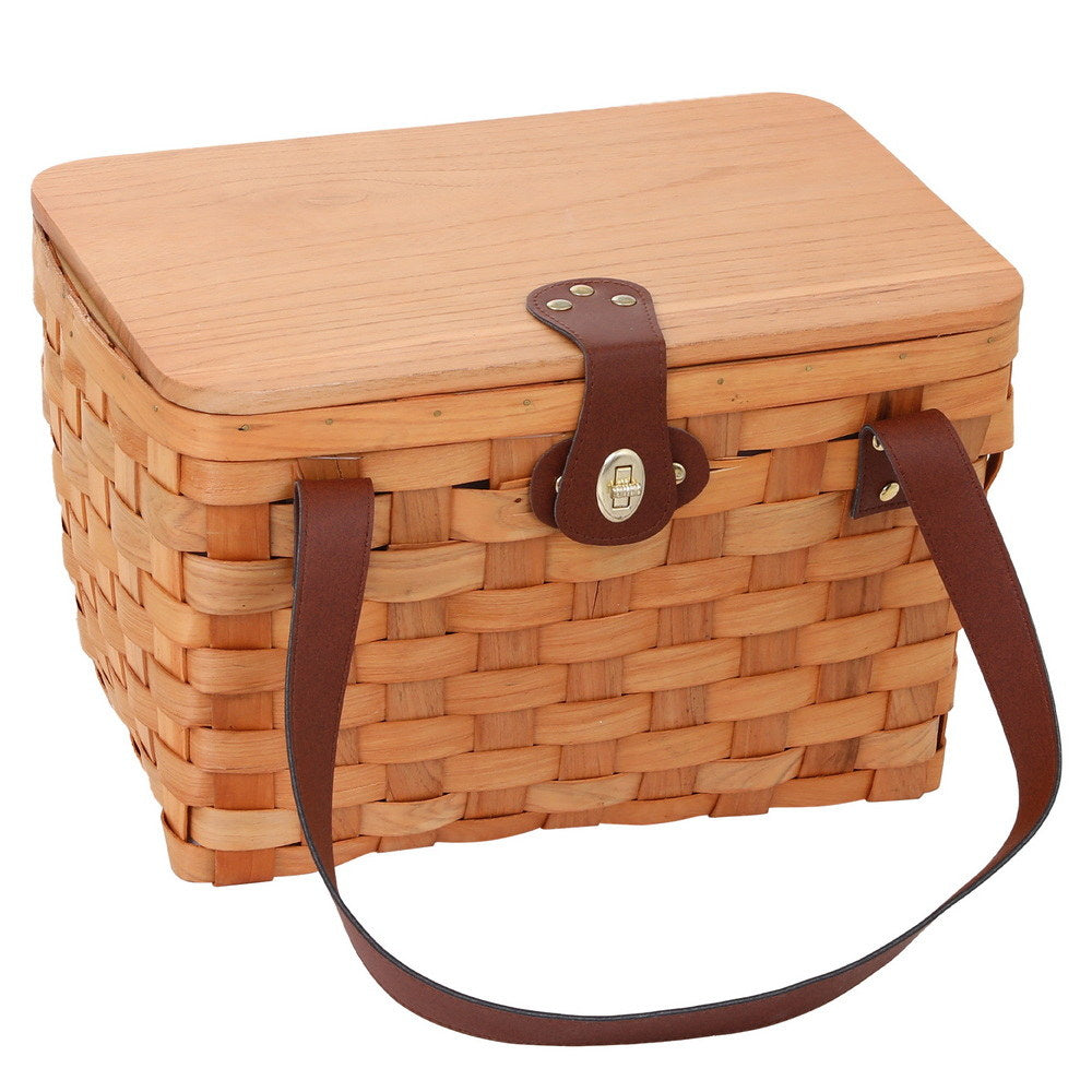 Picnic Baskets: Alfresco 2 Person Picnic Basket Set Wooden Cooler Bag Plates Outdoor Insulated