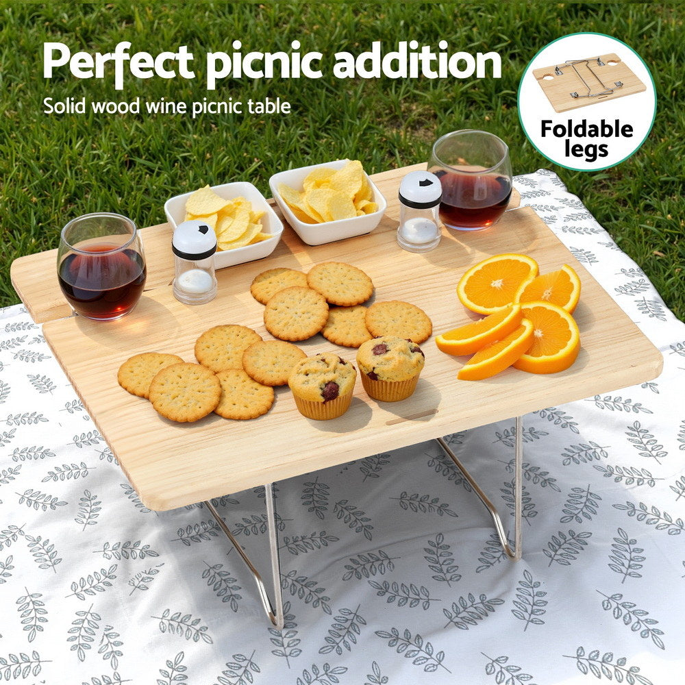 Picnic Baskets: Alfresco 2 Person Picnic Basket Set with Table Blanket Cooler Wooden Insulated