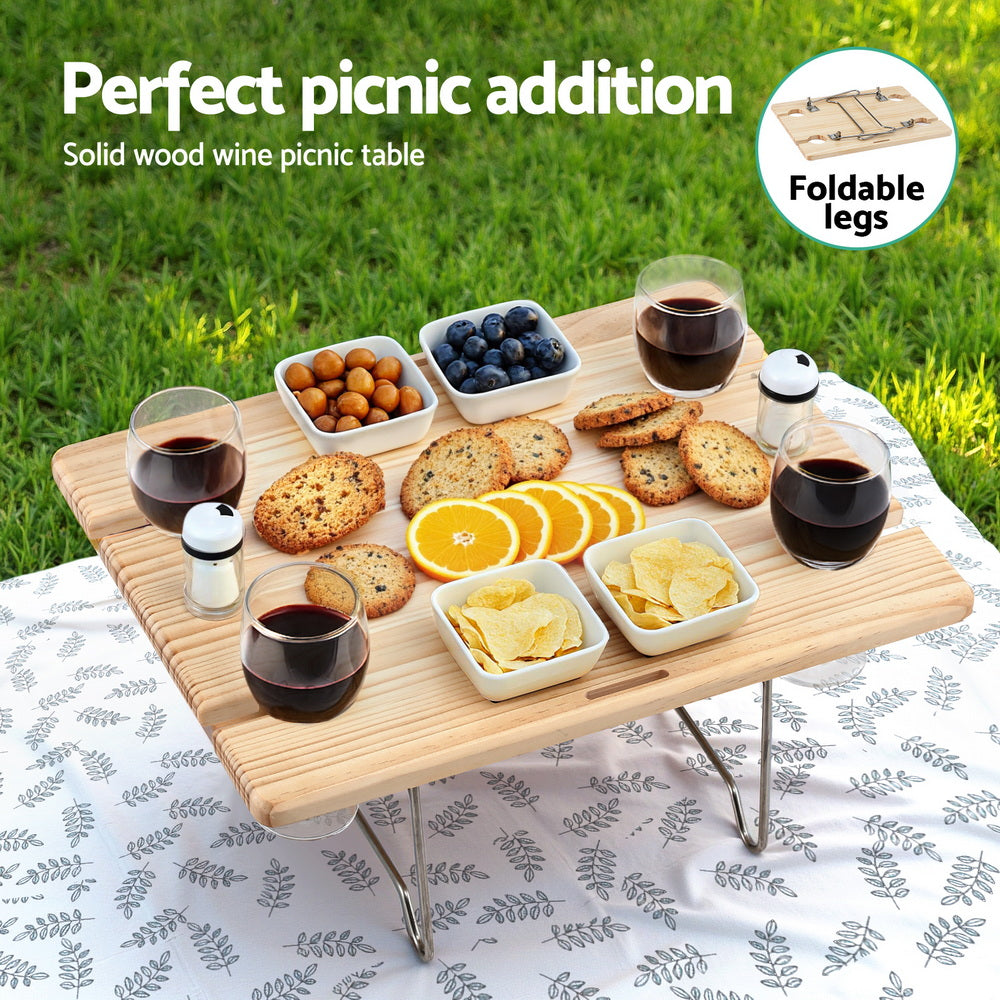 Picnic Baskets: Alfresco 4 Person Picnic Basket Set with Table Blanket Cooler Wooden Insulated