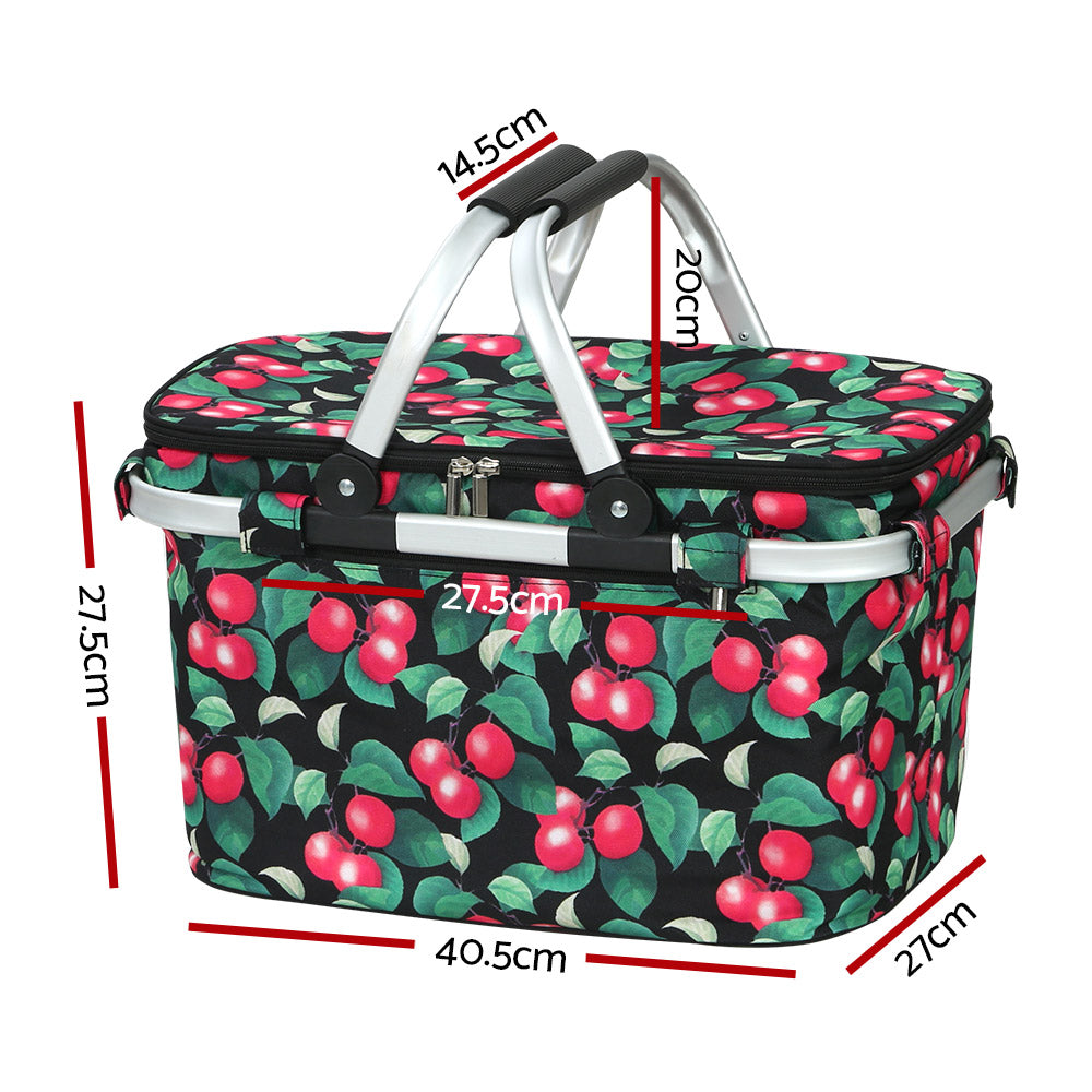Picnic Baskets: Alfresco Picnic Basket Folding Bag Hamper Insulated Storage Food Cover