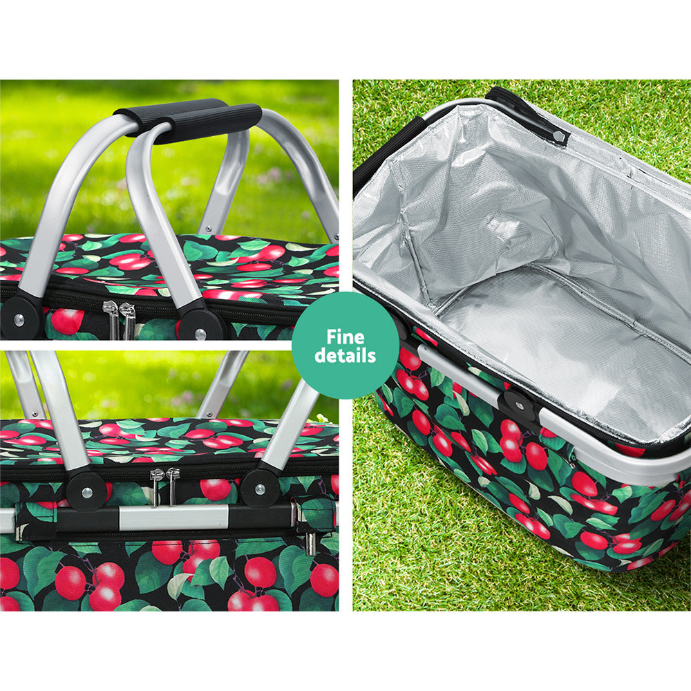 Picnic Baskets: Alfresco Picnic Basket Folding Bag Hamper Insulated Storage Food Cover