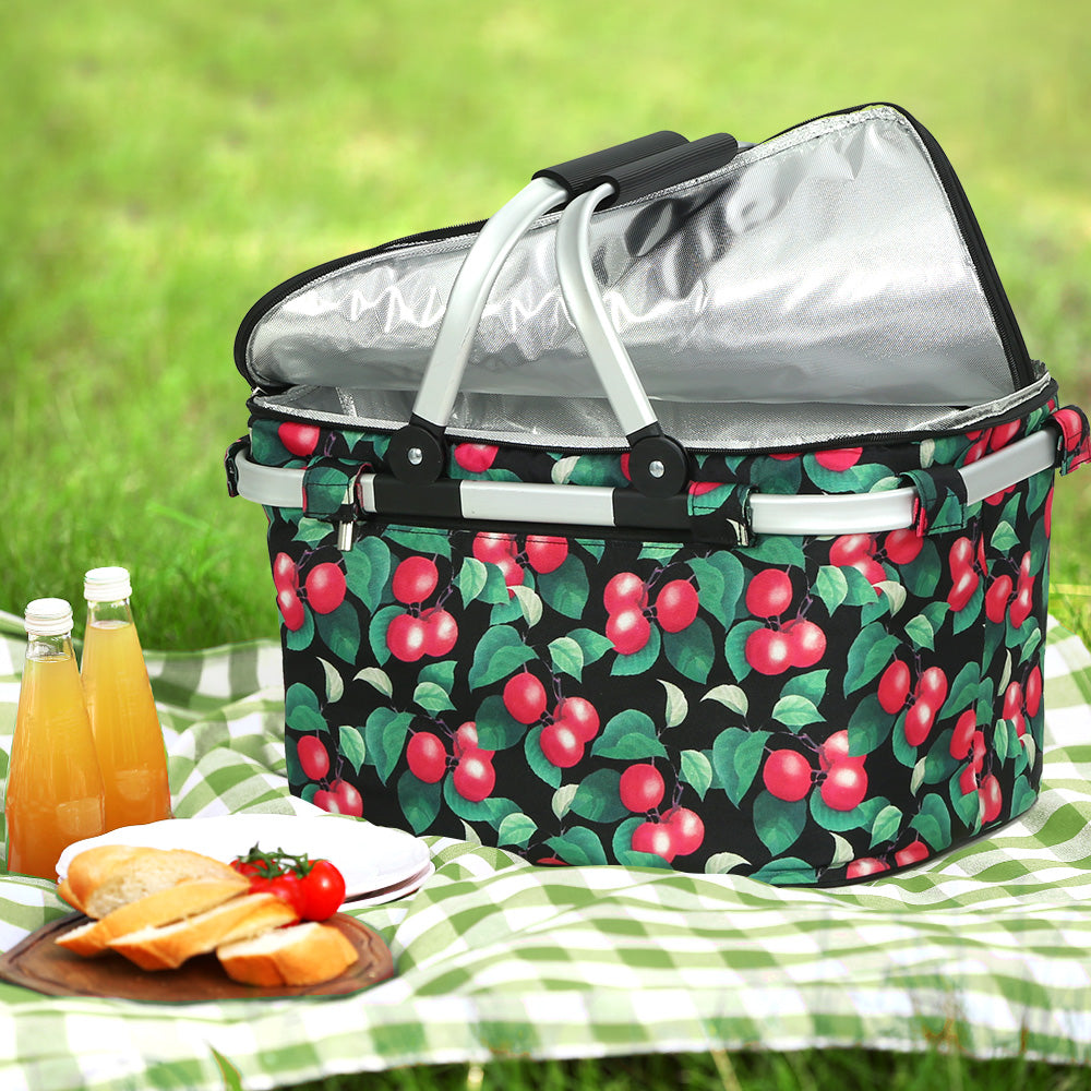 Picnic Baskets: Alfresco Picnic Basket Folding Bag Hamper Insulated Storage Food Cover