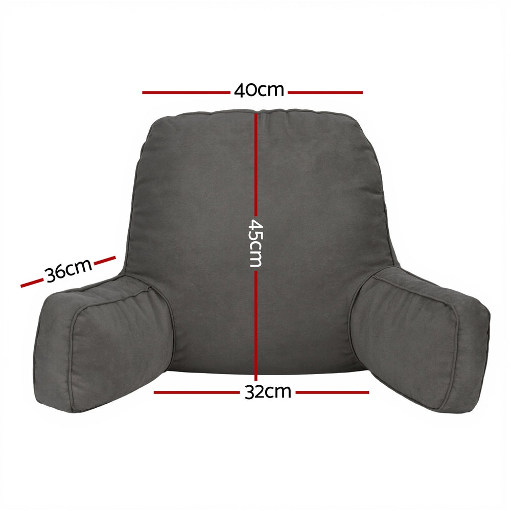 Pillows: Giselle Reading Pillow Back Rest Lumbar Support Cushion Grey