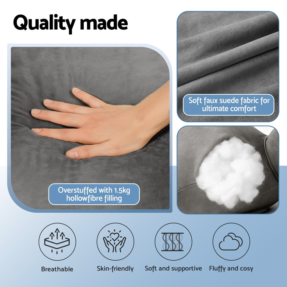 Pillows: Giselle Reading Pillow Back Rest Lumbar Support Cushion Grey