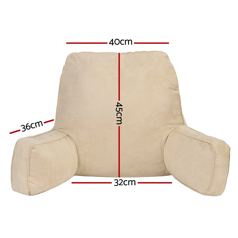 Pillows: Giselle Reading Pillow Back Rest Lumbar Support Cushion Oatmeal